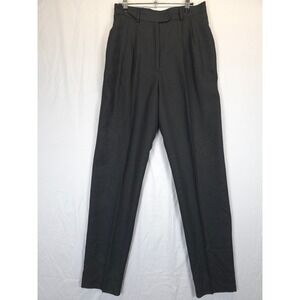 Barrie Pace Black Pleated Dress Pants Women 8 Linen Blend High Waist Slacks